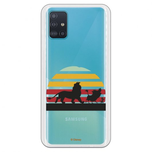 Funda Oficial de Disney Timon, Pumba y Simba Silueta El Rey León para Samsung Galaxy A51 5G