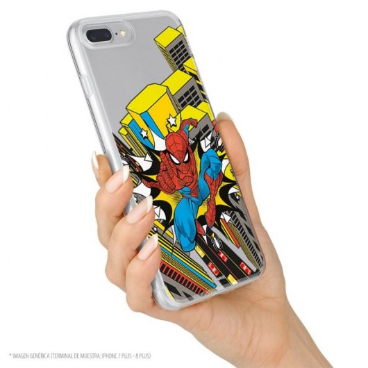 Funda Oficial de Marvel Spiderman Ciudad Transparente para iPhone X
