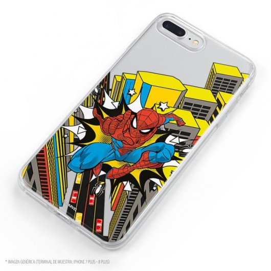 Funda Oficial de Marvel Spiderman Ciudad Transparente para iPhone X