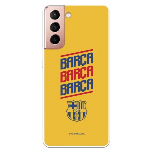 Funda Oficial FC Barcelona del Barcelona Fondo Amarillo para Samsung Galaxy S21