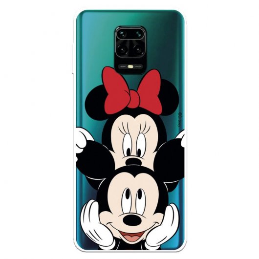 Funda Oficial de Disney Mickey y Minnie Fondo Negro Clásicos Disney para Xiaomi Redmi Note 9S