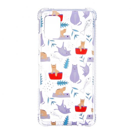 Funda Dibujo Gatitos Transparente para Samsung Galaxy A51 5G