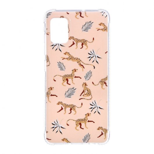 Funda Dibujo Leopardo Fondo Beige para Samsung Galaxy A51 5G
