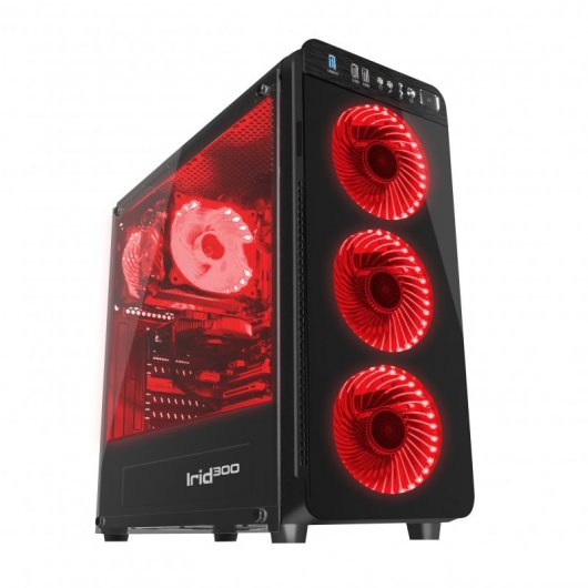 Genesis Irid 300 LED Rojo Cristal Templado USB 3.0