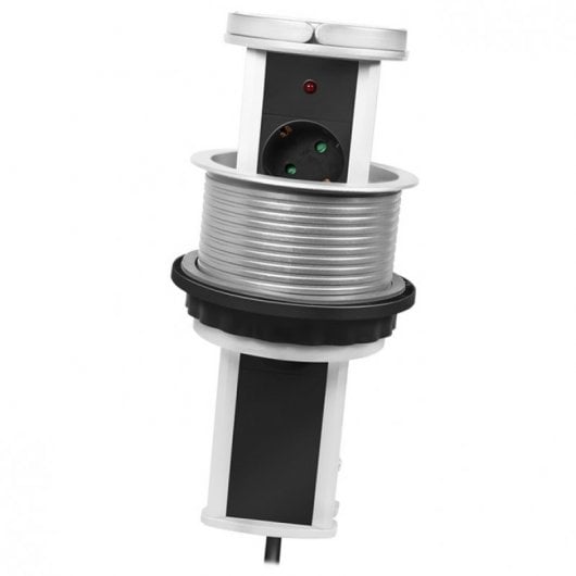 LogiLink Regleta Retráctil 3 Tomas 1.8m Plateada