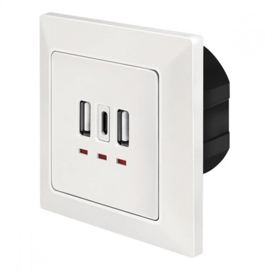 LogiLink PA0254 Base de Enchufe de Pared USB/USB-C Blanca