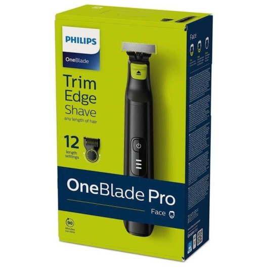 Aparador de Barba Facial Philips OneBlade Pro QP6530/15 Recarregável 90min Seco e Molhado 12 Ajustes 1 Pente