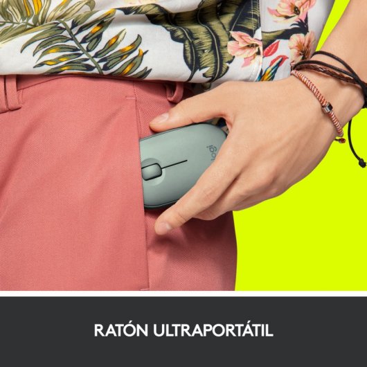 Logitech Pebble M350 Ratón Óptico Inalámbrico Verde