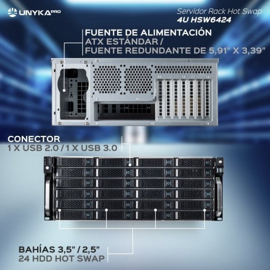 UNYKAch HSW6424 Servidor Rack 4U/24 Bahías
