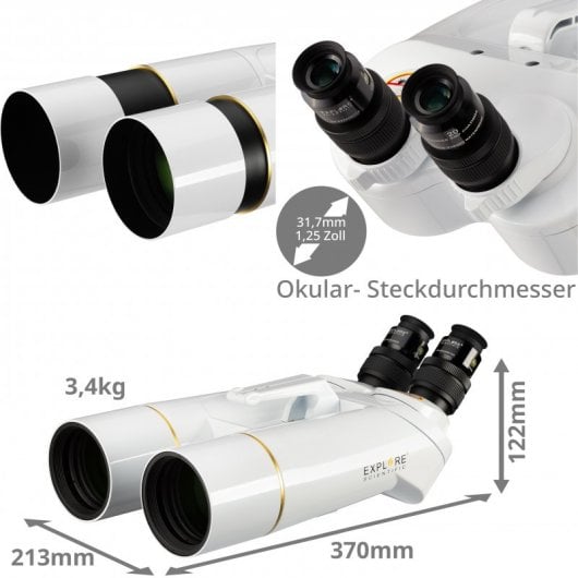 Explore Scientific BT-70 Jumelles géantes 20 x 70 mm Blanc