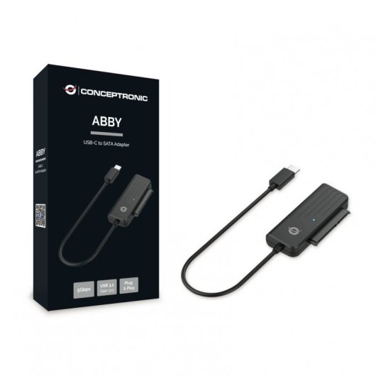Conceptronic ABBY02B Adaptador USB-C a SATA Negro