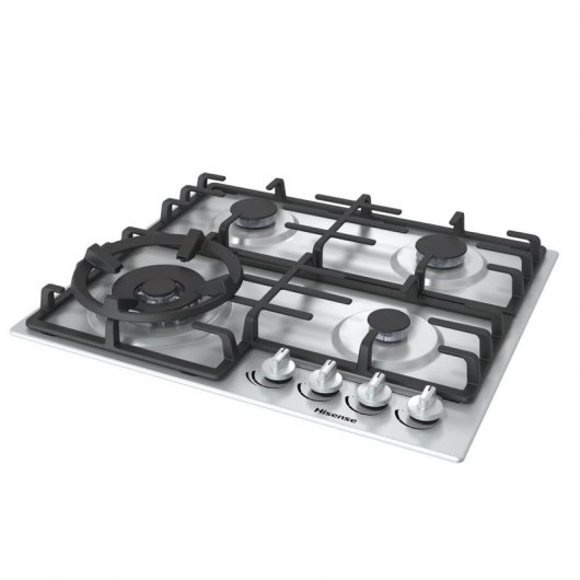 Hisense GM663X Placa de Gas 4 Zonas 60cm Acero Inoxidable