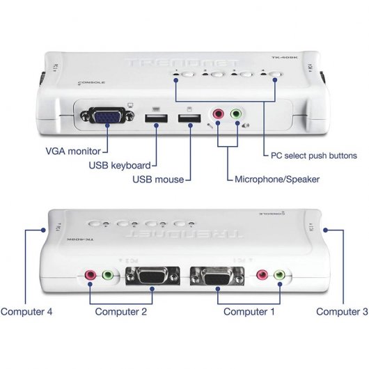 TRENDnet TK-409K Conmutador KVM 4 Puertos USB