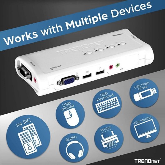 TRENDnet TK-409K Conmutador KVM 4 Puertos USB