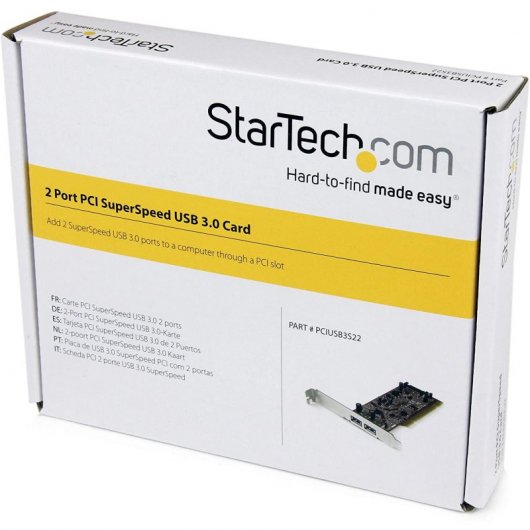 StarTech PCIUSB3S22 Tarjeta PCIe 2x Puertos USB 3.0