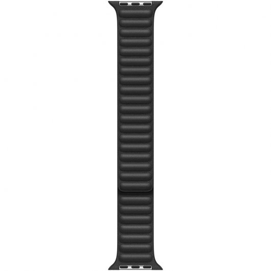 Bracelet à maillons en cuir noir Apple 40 mm taille M/L pour Apple Watch