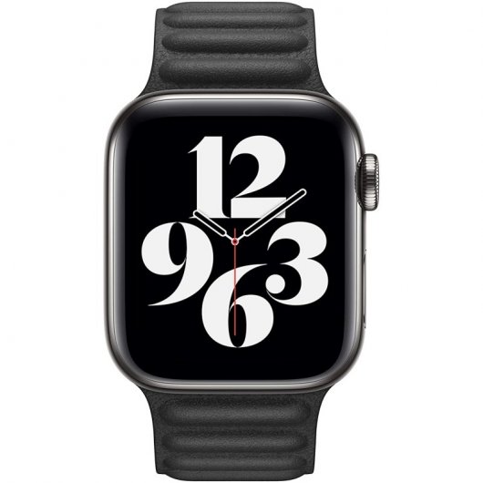 Bracelet à maillons en cuir noir Apple 40 mm taille M/L pour Apple Watch