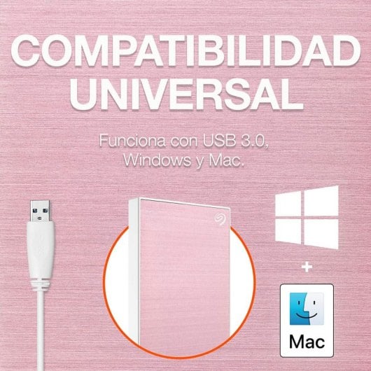 Seagate One Touch Externe Festplatte 2 TB 2.5" Micro-USB B 3.2 Gen 1 (3.1 Gen 1) Roségold