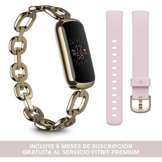 Aktivitätsarmband Fitbit Luxe Bluetooth AMOLED Gold 5 Tage Herzfrequenz SpO2 Wasserdicht