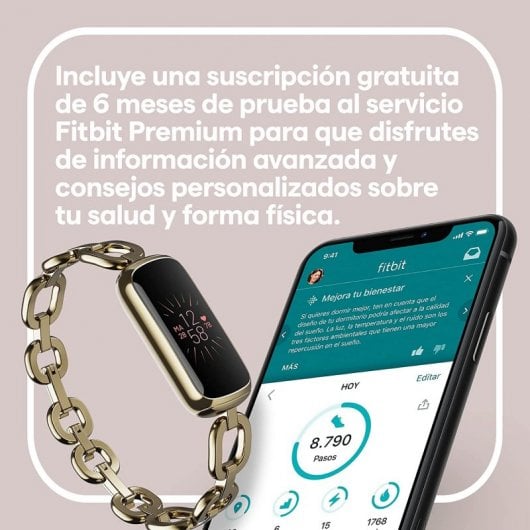 Fitbit Luxe Activity Bracelet Édition Spéciale Gorjana Parker Link Bracelet Or Acier Inoxydable + Bracelet Magnolia