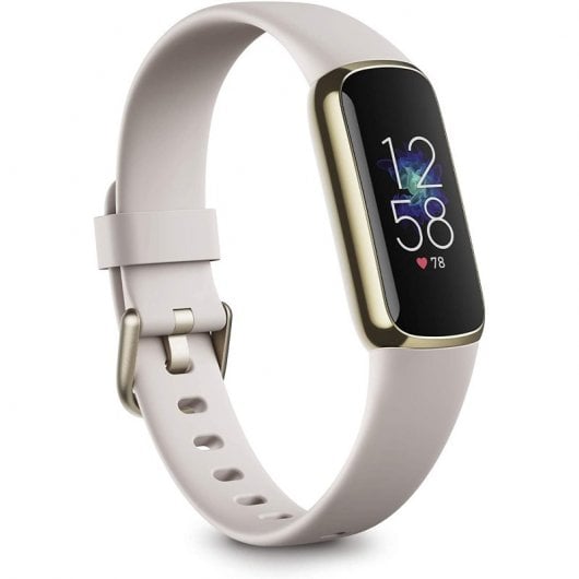 Fitbit Luxe Pulseira de Atividade Branco Marfim/Aço Inoxidável Dourado