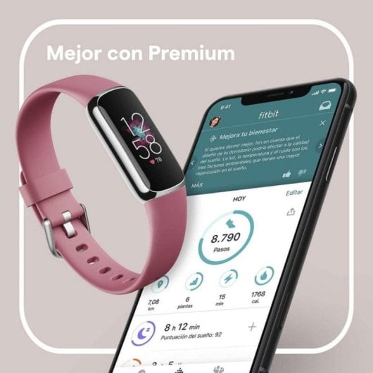Fitbit Luxe Pulsera de Actividad Rosa Orquídea/Acero Inoxidable Platino