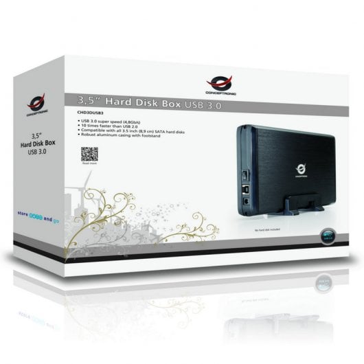 Conceptronic Grab´n´GO Carcasa HD 3.5" SATA USB 3.0 Negro