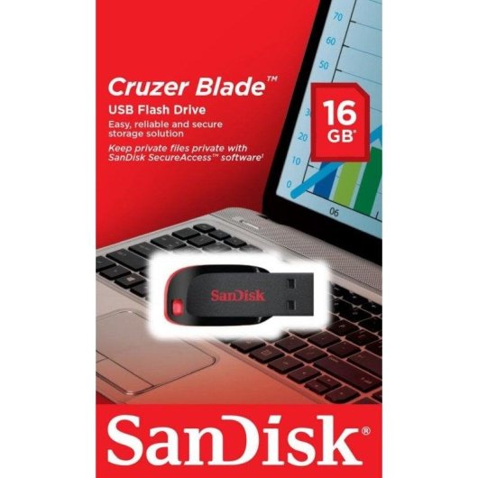 Unità flash USB SanDisk Cruzer Blade 16GB USB 2.0 senza cappuccio