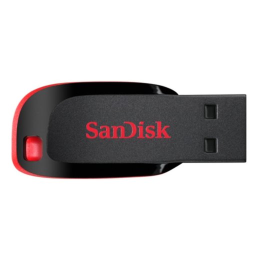Pen USB Sandisk Cruzer Blade 16GB USB 2.0 sem tampa preto vermelho