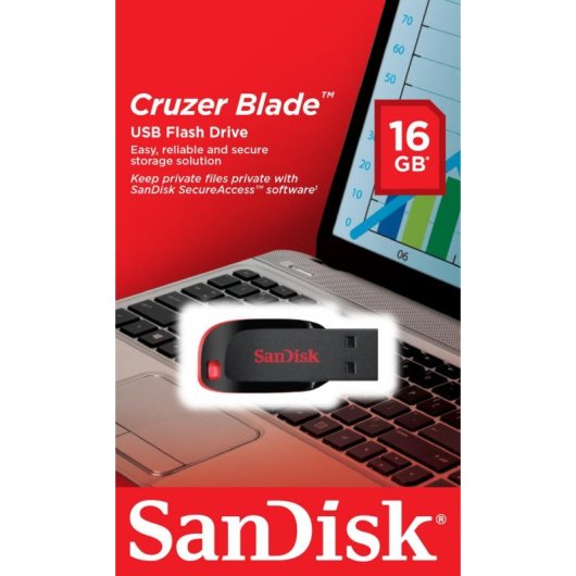 Unità flash USB SanDisk Cruzer Blade 16GB USB 2.0 senza cappuccio