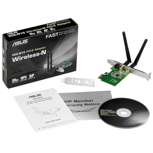 Asus PCE-N15 WiFi 11n 300Mbps Perfil Bajo PCI-e N300
