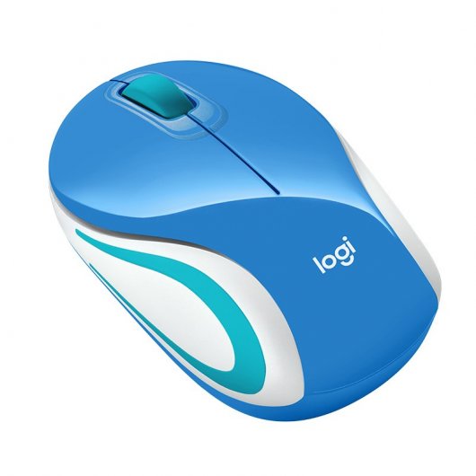 Logitech M187 Ratón Inalámbrico Mini Azul