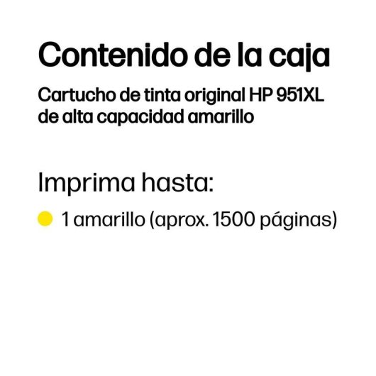 Cartucho de tinta HP 951XL Amarillo Alta Capacidad Original 1500 páginas
