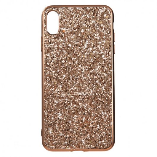 Funda Brillantina Oro Rosa para iPhone XS Max