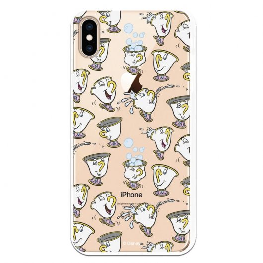 Funda Oficial Disney Chip Potts Siluetas Transparente para iPhone XS Max