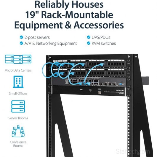 StarTech.com Rack da Server robusti da 16U a 2 montanti - Armadio Server a quadro Aperto