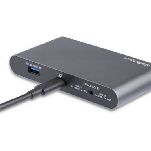 StarTech.com Dock USB-C à double affichage Displayport 4K - Mini Station d'Accueil - Power Delivery Passthrough 100 W - GbE - Hub USB-A 2 Ports - Adaptateur Multiport USB Type C - Câble 1m
