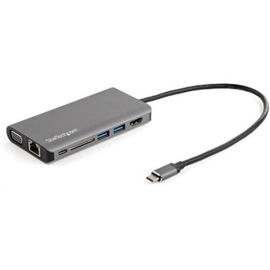 StarTech.com Adaptateur Multiport USB-C - Mini Dock USB-C avec 4K HDMI ou 1080p VGA - Hub 3x USB 3.0, SD, GbE, Audio, 100W PD Pass-Through - Station d'Accueil pour PC Portable/Tablette