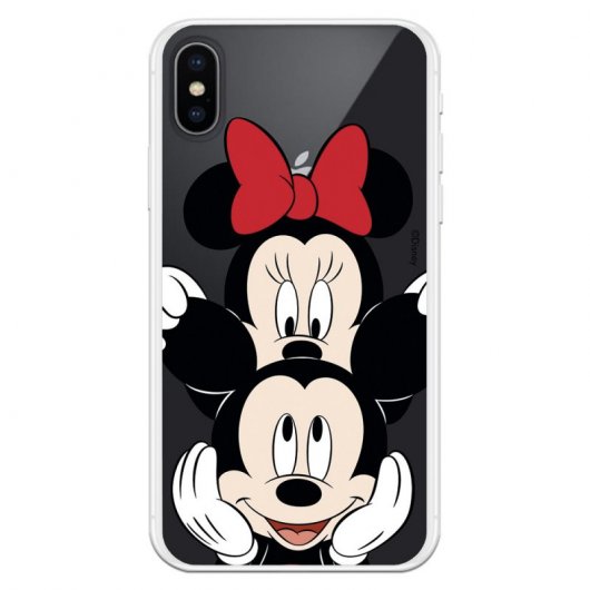 Funda Oficial de Disney Mickey y Minnie Fondo Negro para iPhone X