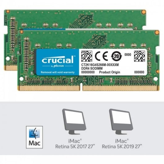 Crucial CT2K16G4S266M DDR4 2666 MHz PC4-21300 32 GB 2x16 GB CL19