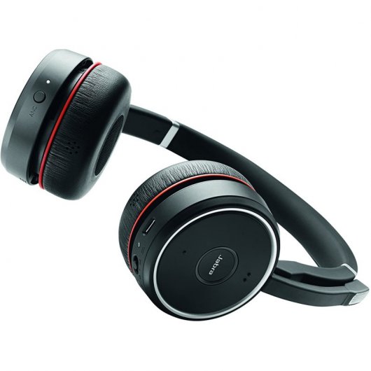 Jabra Evolve 75 MS Bluetooth-Kopfhörer mit Basisstation, Schwarz
