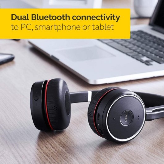 Jabra Evolve 75 MS Bluetooth-Kopfhörer mit Basisstation, Schwarz