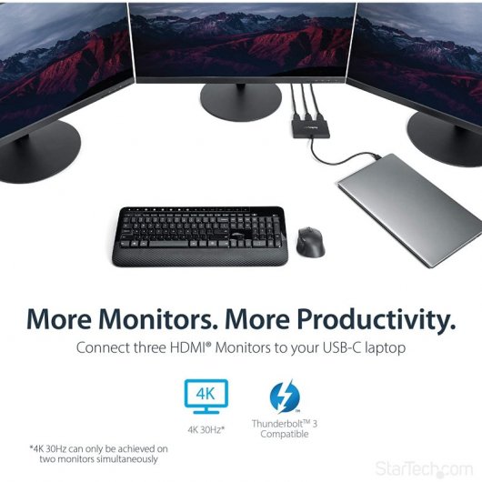 StarTech.com MSTCDP123HD USB-Grafikadapter 3840 x 2160 Pixel Schwarz