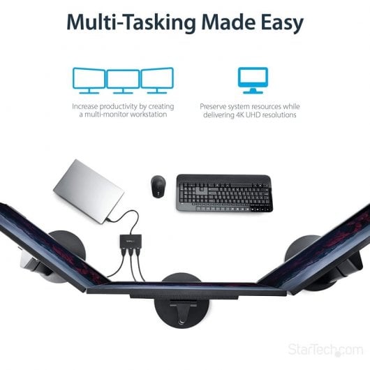 StarTech.com MSTCDP123HD USB-Grafikadapter 3840 x 2160 Pixel Schwarz