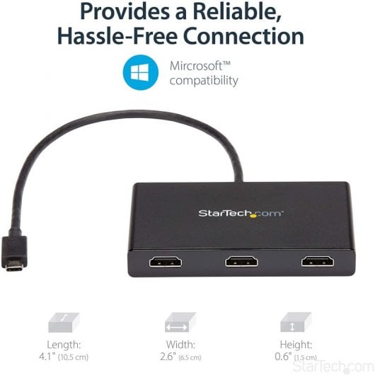 StarTech.com MSTCDP123HD USB-Grafikadapter 3840 x 2160 Pixel Schwarz