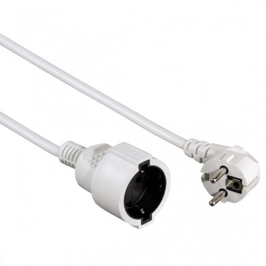 Hama Cable de Alimentación Alargador Schuko 5m Blanco