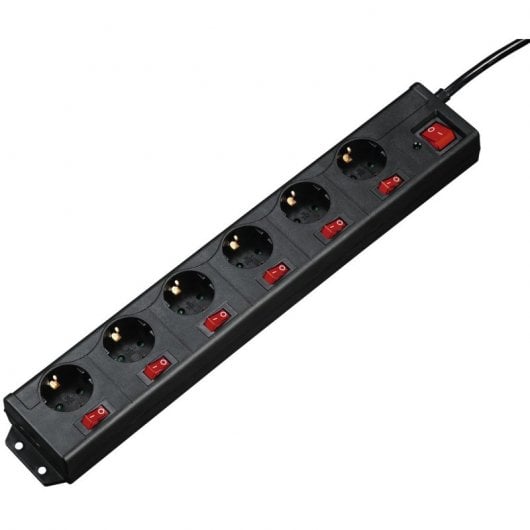 Hama 00137259 Verlängerungskabel 1,4 m 6 AC-Ausgänge Drinnen Schwarz