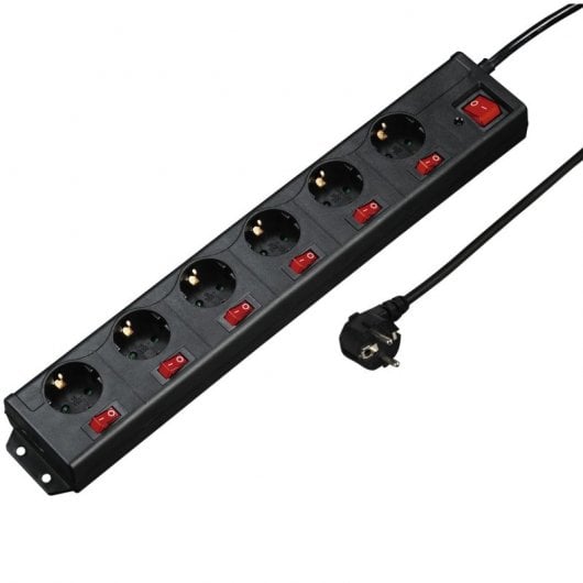 Hama 00137259 Verlängerungskabel 1,4 m 6 AC-Ausgänge Drinnen Schwarz