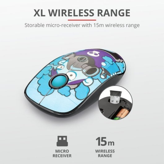 Trust Sketch Ratón Inalámbrico 1600 DPI Azul