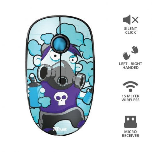 Trust Sketch Ratón Inalámbrico 1600 DPI Azul